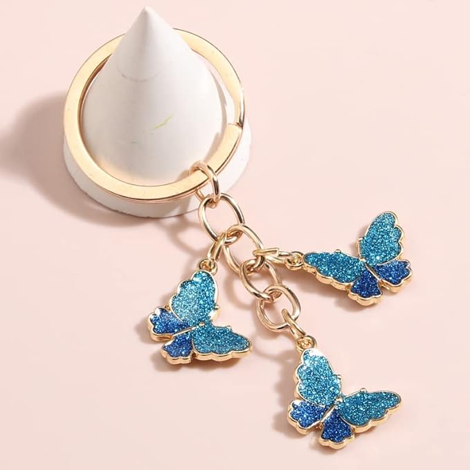 Triple Butterfly Glitter Key-Chain