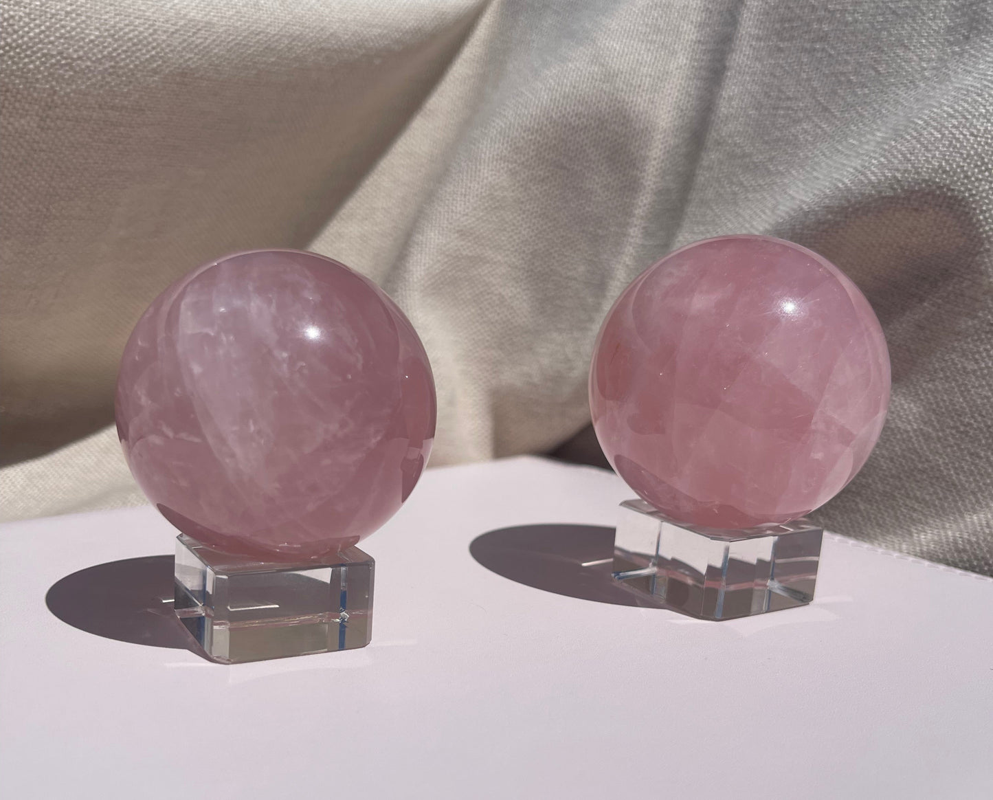Rose Quartz Sphere with Clear Stand 6C