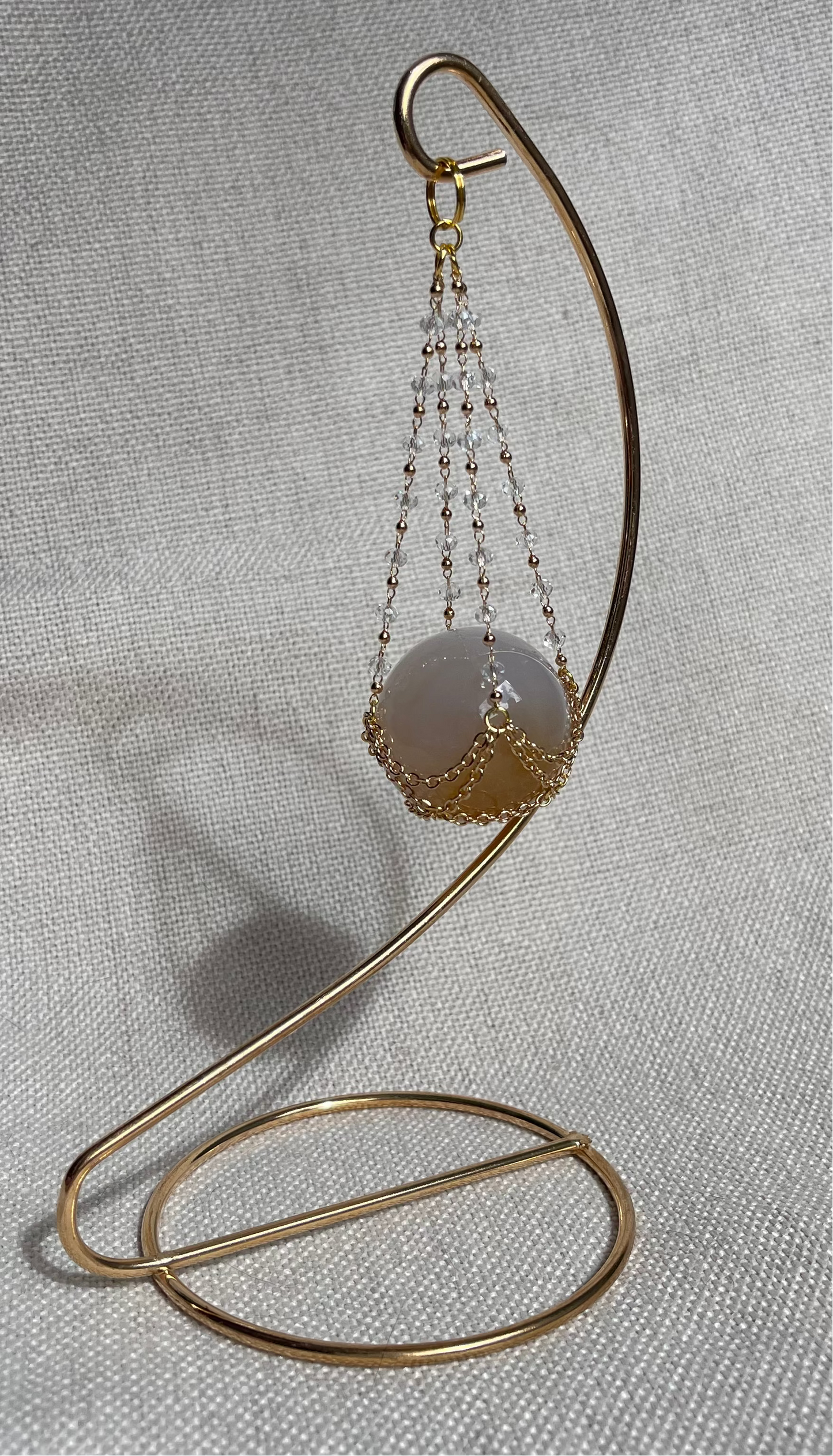 Flower Agate Sphere Magical Gold Set