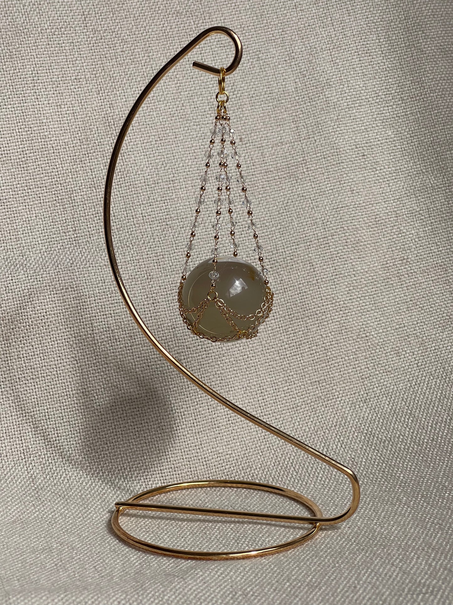 Flower Agate Sphere Magical Gold Set