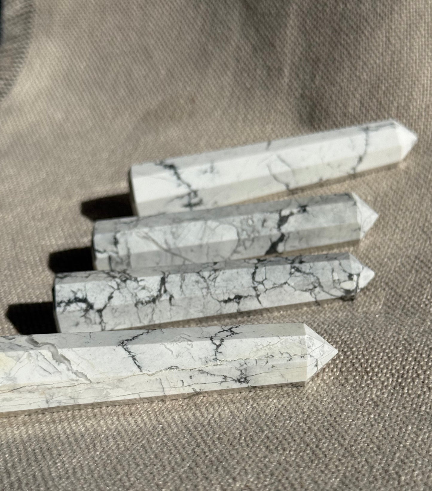 White Howlite Towers