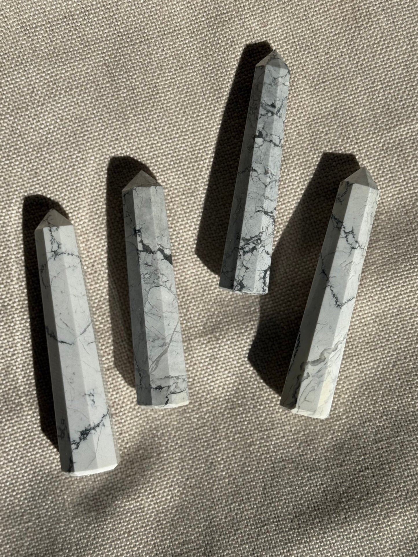 White Howlite Towers